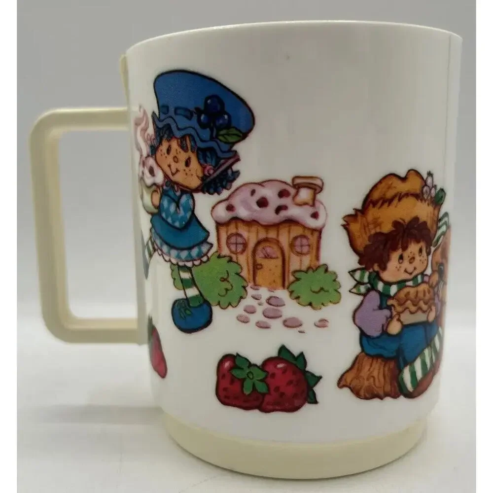 Vintage‎ 1980's Strawberry Shortcake Deka 3 Piece Plastic Dish Meal U115Set B